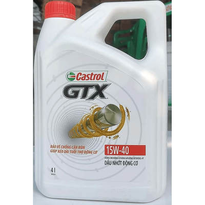 Dầu nhớt cho xe ô tô Castrol GTX 15W-40 (Can 4 Lit)