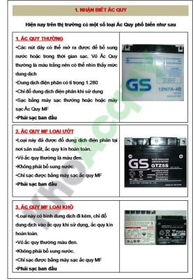 Ắc quy GS 12V 65AH 75D23L MF7622